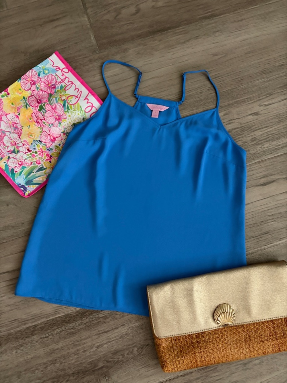 Lilly Pulitzer Bright Blue Spaghetti Strap Tank